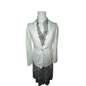 J.Crew Linen Blazer Women 00 White Tailored Casual Work Fall Jacket‎